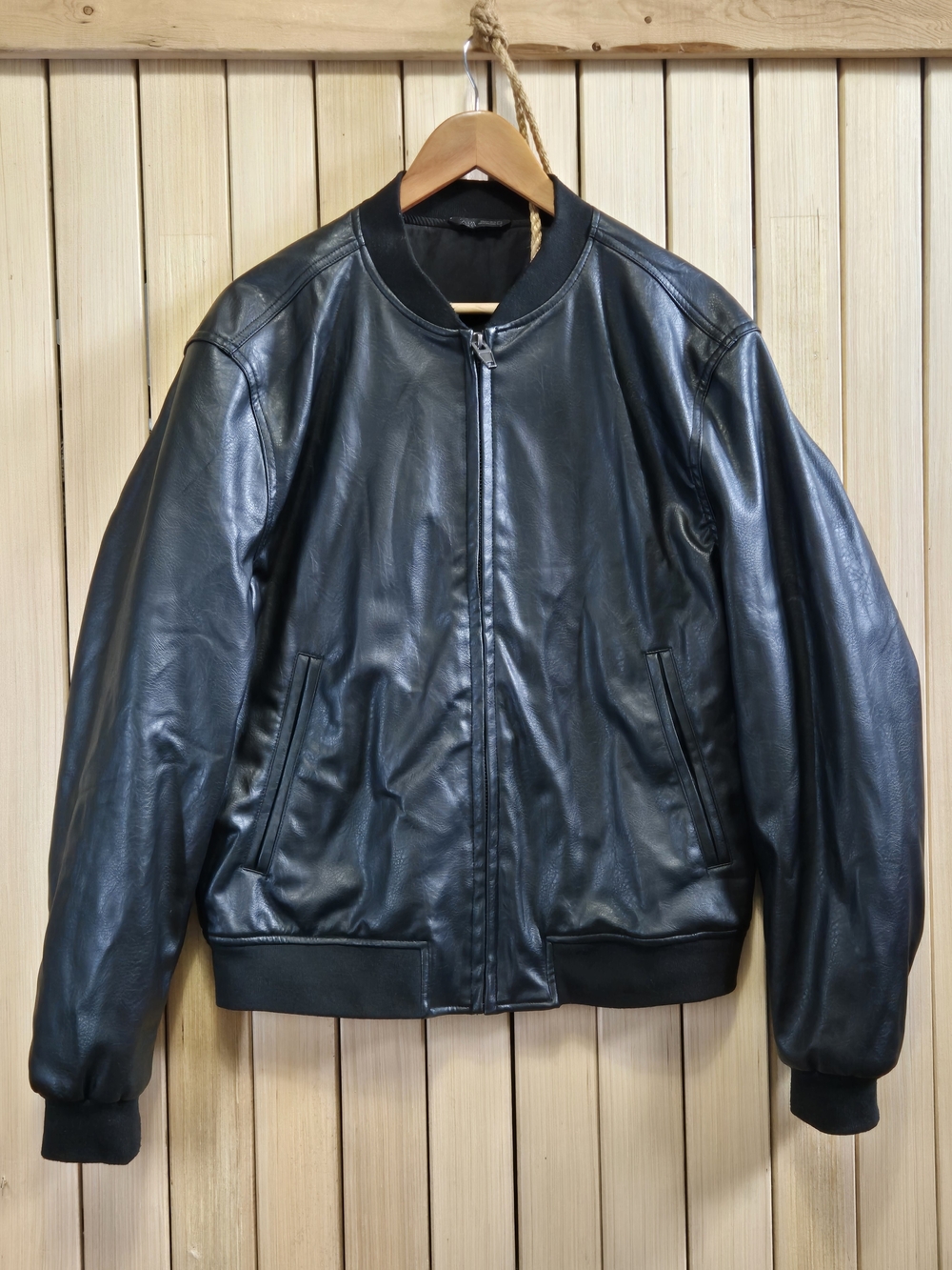 Zara Bomber Soft Black Leather Jacket - Classic Zip Front